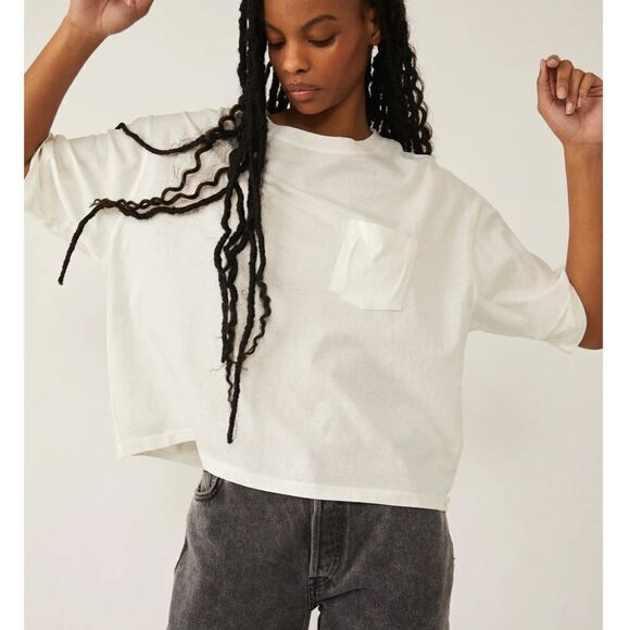 NWT FREE PEOPLE We The Free ALISSA TEE - IVORY 5140 - Picture 5 of 6